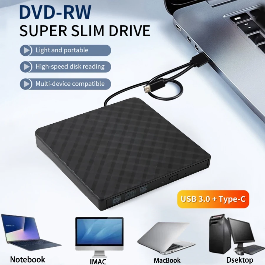 USB 3.0 Type-EC тонкий внешний привод DVD RW CD, устройство для чтения дисков, оптические приводы для ноутбука, ПК, DVD, портативный привод DVD
USB 3.0 Type-EC тонкий внешний привод DVD RW CD, устройство для чтения дисков, оптические приводы для ноутбука, ПК, DVD, портативный привод DVD