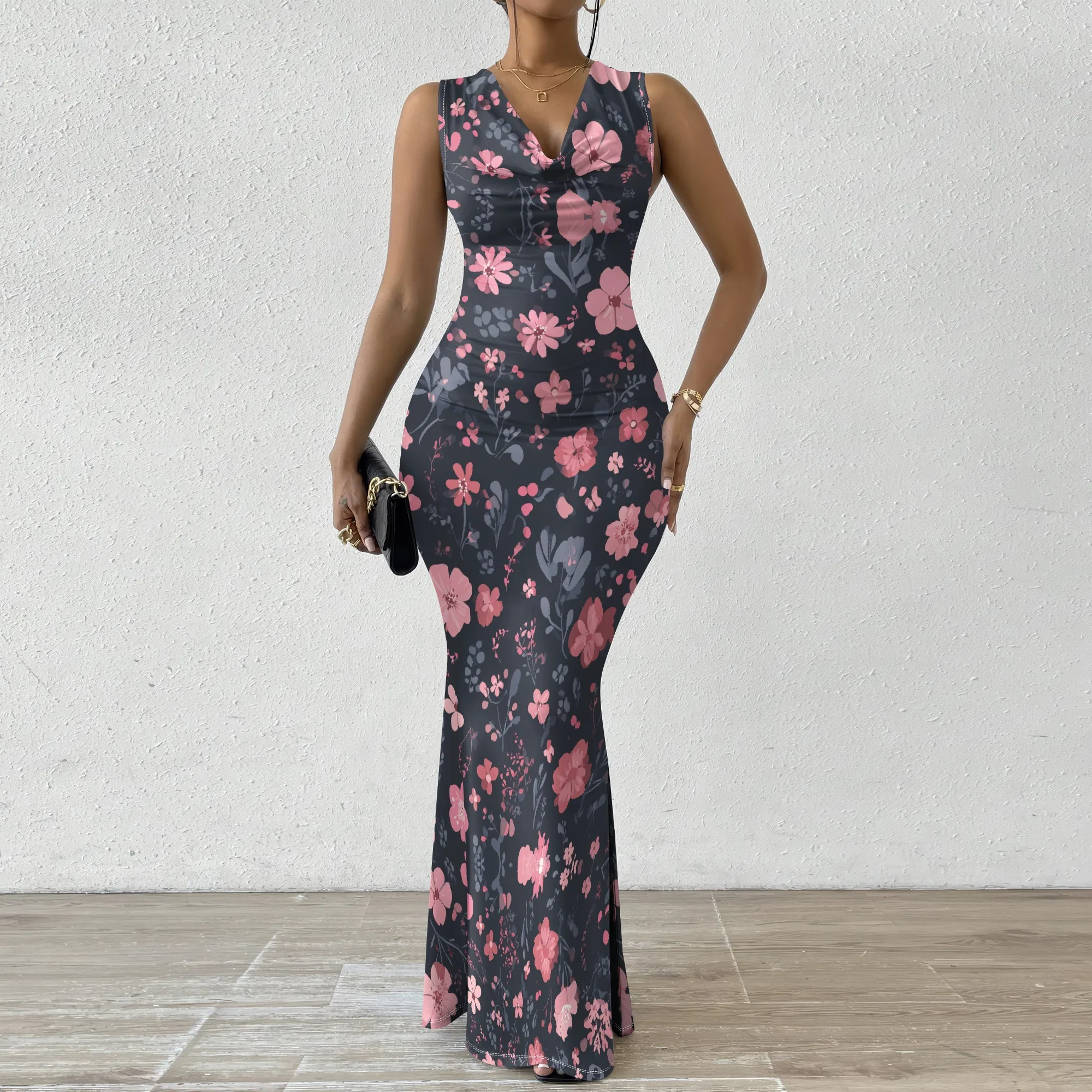 Women's Sleeveless Floral Print Bodycon Maxi Dress XS-2XL Elegant V-Neck Mermaid Gown for Wedding Guest 2025
Women's Sleeveless Floral Print Bodycon Maxi Dress XS-2XL Elegant V-Neck Mermaid Gown for Wedding Guest 2025