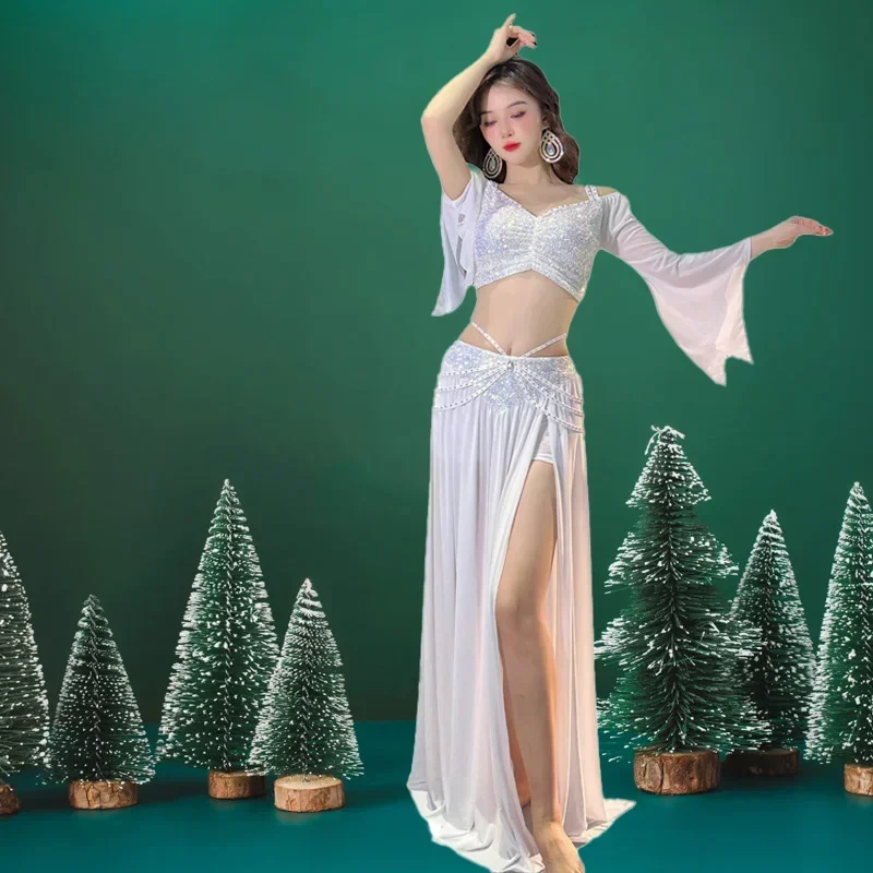 Belly Dance Costume Professional Niche Design Sequin Mesh Top + Split Skirt Suitable for Adult Women Dance Evening Dress Daily
Belly Dance Costume Professional Niche Design Sequin Mesh Top + Split Skirt Suitable for Adult Women Dance Evening Dress Daily