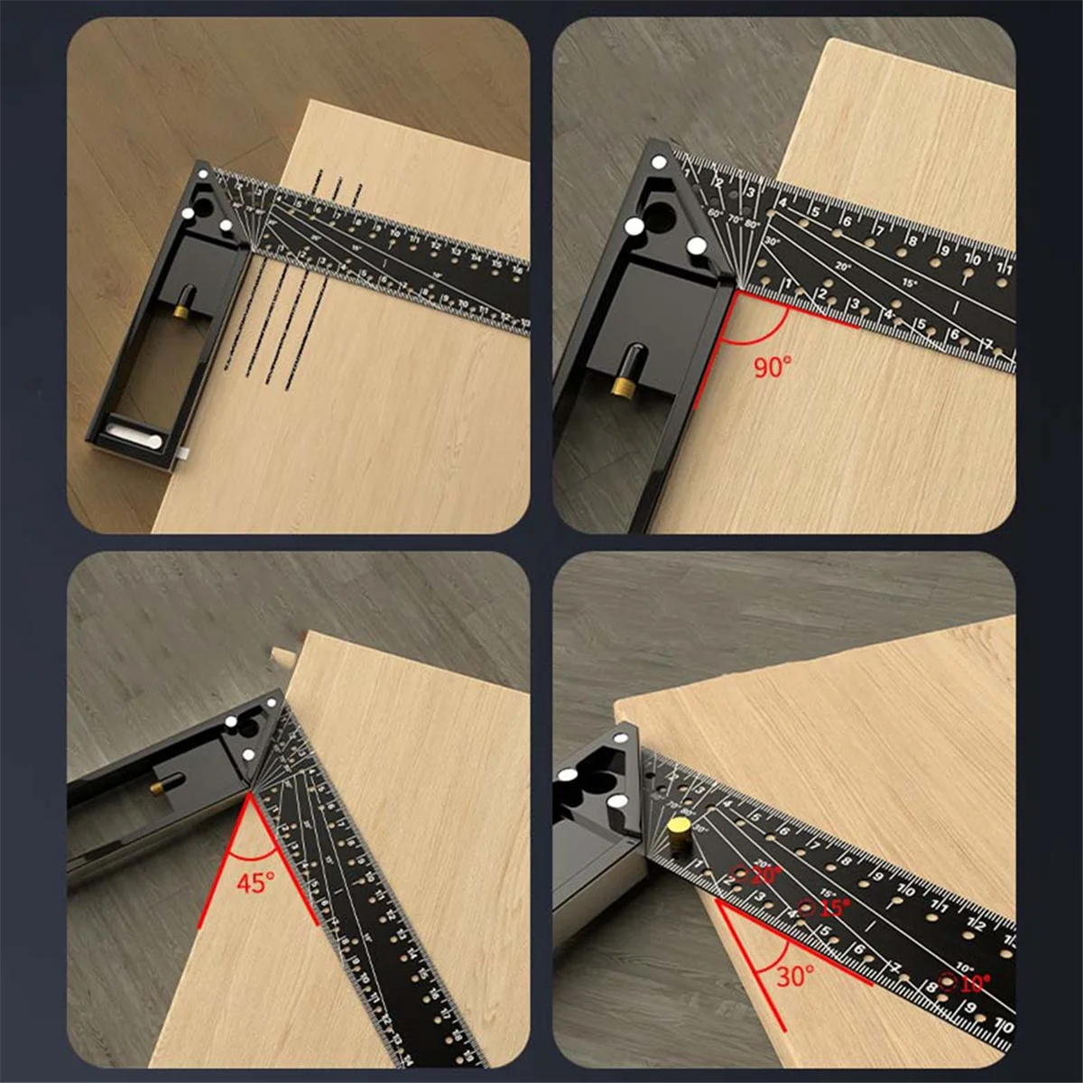 45 °/90 ° Multifunctional Right Angle Ruler Carpentry High Precision Industrial Grade Position Marking Right Angle RulerHUG
45 °/90 ° Multifunctional Right Angle Ruler Carpentry High Precision Industrial Grade Position Marking Right Angle RulerHUG