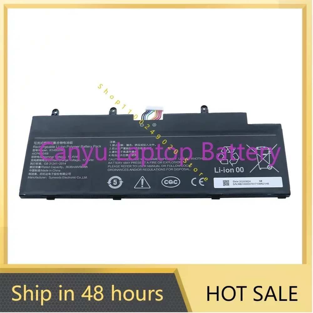 2024 R14B02W For XIAOMI Redmi 14 Pro 4-cell 15.4V 56Wh 3636mAh Free Tools Laptop battery
2024 R14B02W For XIAOMI Redmi 14 Pro 4-cell 15.4V 56Wh 3636mAh Free Tools Laptop battery