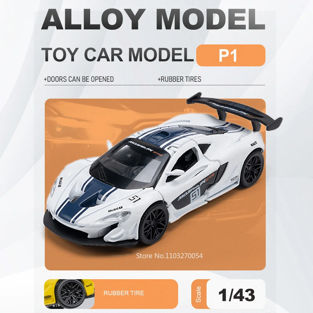 1:43 P1 GTR F1 Miniature Car Diecast Alloy Sports Model Toys with Acrylic Box Rubber Tires Metal Body Vehice Display Items Gifts
1:43 P1 GTR F1 Miniature Car Diecast Alloy Sports Model Toys with Acrylic Box Rubber Tires Metal Body Vehice Display Items Gifts