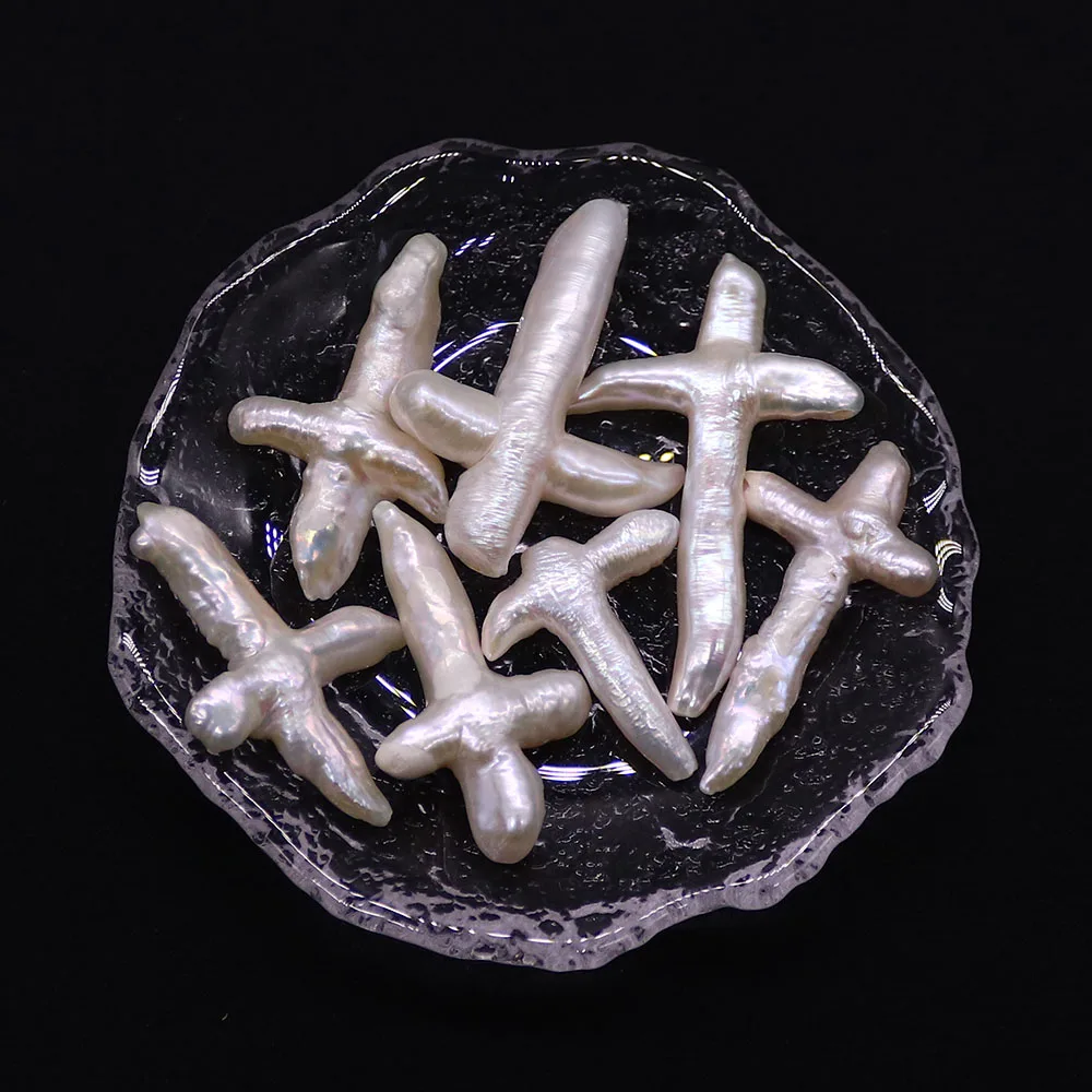 Natural Freshwater Pearl Cross Shape Beads White Nonporous Pearl Loose Bead Handmade Jewelry Accessory Random Size 3pcs/pack
Natural Freshwater Pearl Cross Shape Beads White Nonporous Pearl Loose Bead Handmade Jewelry Accessory Random Size 3pcs/pack