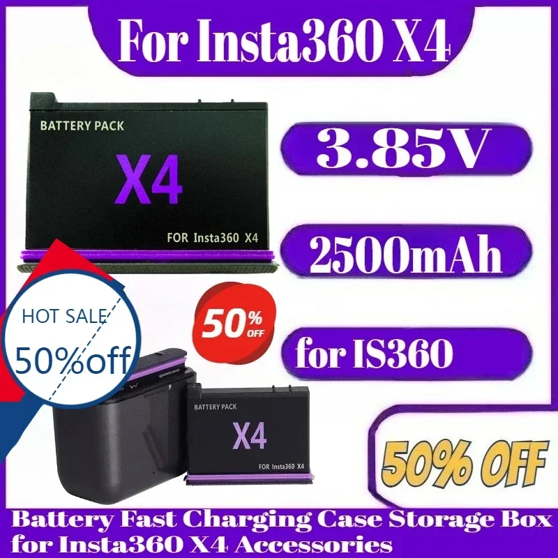 2500 мАч 3,85 В для Insta360 X4, аккумулятор большой емкости, чехол для быстрой зарядки, ящик для хранения аксессуаров Insta360 X4
2500 мАч 3,85 В для Insta360 X4, аккумулятор большой емкости, чехол для быстрой зарядки, ящик для хранения аксессуаров Insta360 X4