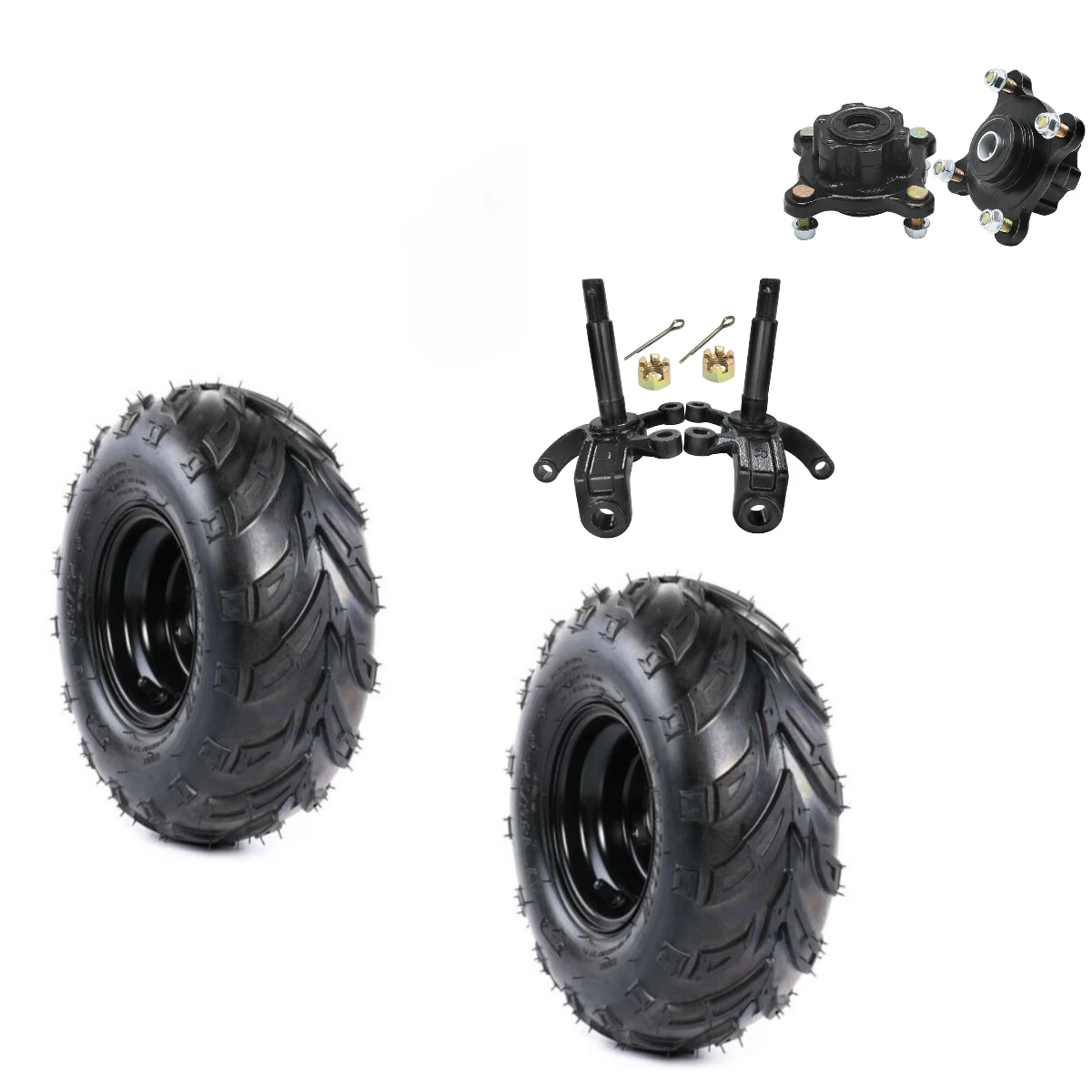 Pair 145/70-6 Tire Rim Wheel Steering Knuckle Wheel Hubs for ATV Quad Go Kart
Pair 145/70-6 Tire Rim Wheel Steering Knuckle Wheel Hubs for ATV Quad Go Kart