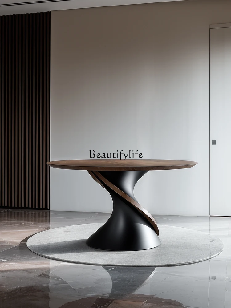 Italian minimalist all solid wood dining table high-end living room home creative medieval restaurant round dining table
Italian minimalist all solid wood dining table high-end living room home creative medieval restaurant round dining table
