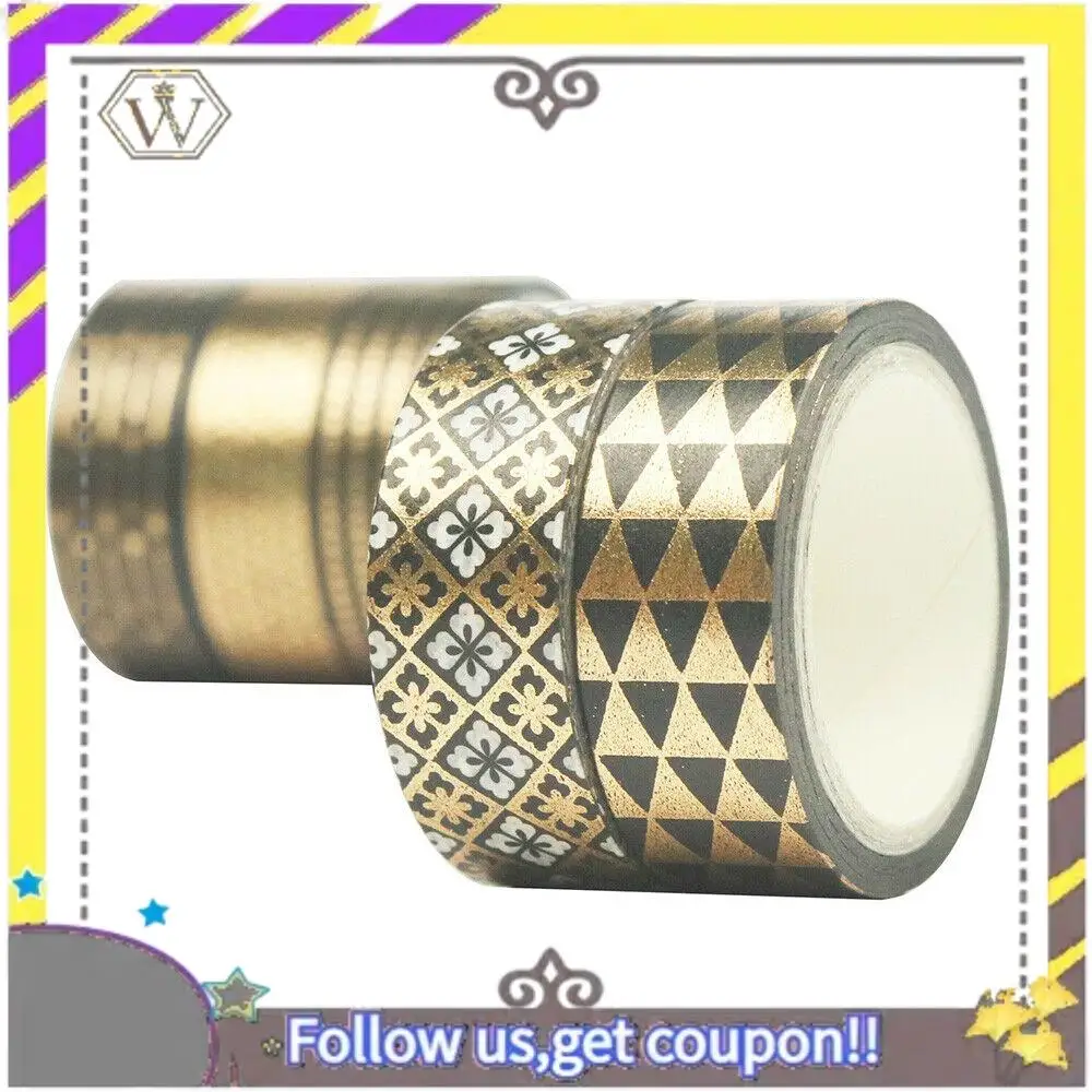Новый 10-рулонный набор лент васи из черной золотой фольги, бумажный клей для скрапбукинга, маскировка, сделай сам
Новый 10-рулонный набор лент васи из черной золотой фольги, бумажный клей для скрапбукинга, маскировка, сделай сам