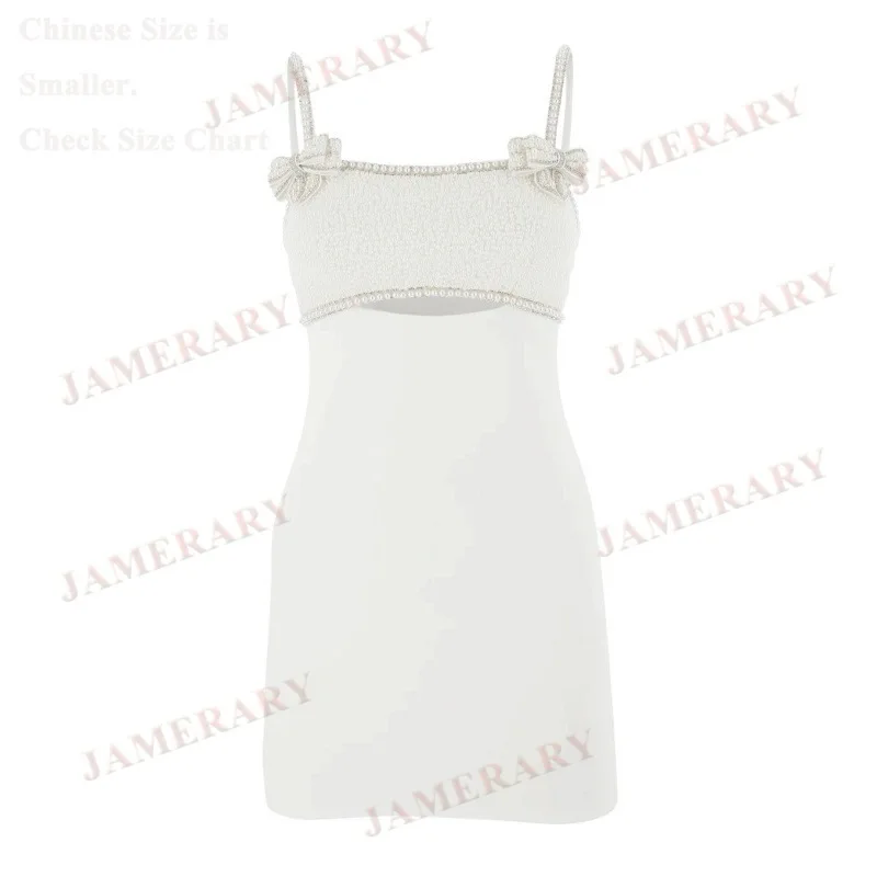 Elegant Runway Brand Design Summer Big Bow Pearl Short Dresses Women Strap Prom Formal Evening Sheath Dress White Party Vestidos
Elegant Runway Brand Design Summer Big Bow Pearl Short Dresses Women Strap Prom Formal Evening Sheath Dress White Party Vestidos