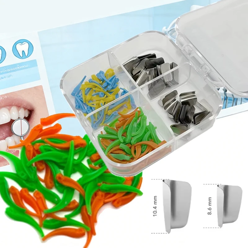 200Pcs Dental Matrix Band Kit for Anterior Teeth Stainless Steel Matrix System Wedges Dental Restoration Kit
200Pcs Dental Matrix Band Kit for Anterior Teeth Stainless Steel Matrix System Wedges Dental Restoration Kit