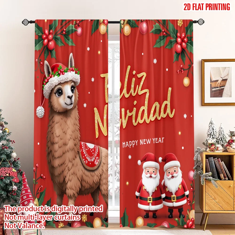 2pcs 2D flat printing Merry Christmas Popular Window Drapes Merry Christmas Llama Santa Polyester Without Electricity Family
2pcs 2D flat printing Merry Christmas Popular Window Drapes Merry Christmas Llama Santa Polyester Without Electricity Family