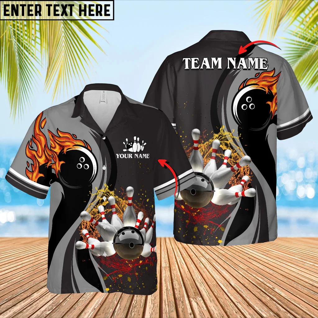 Bowling And Pins Water Flow Custom Name 3D Print Fashion Mens Hawaiian Shirt Summer Casual Short Sleeve Button Down Shirts CY-58
Bowling And Pins Water Flow Custom Name 3D Print Fashion Mens Hawaiian Shirt Summer Casual Short Sleeve Button Down Shirts CY-58