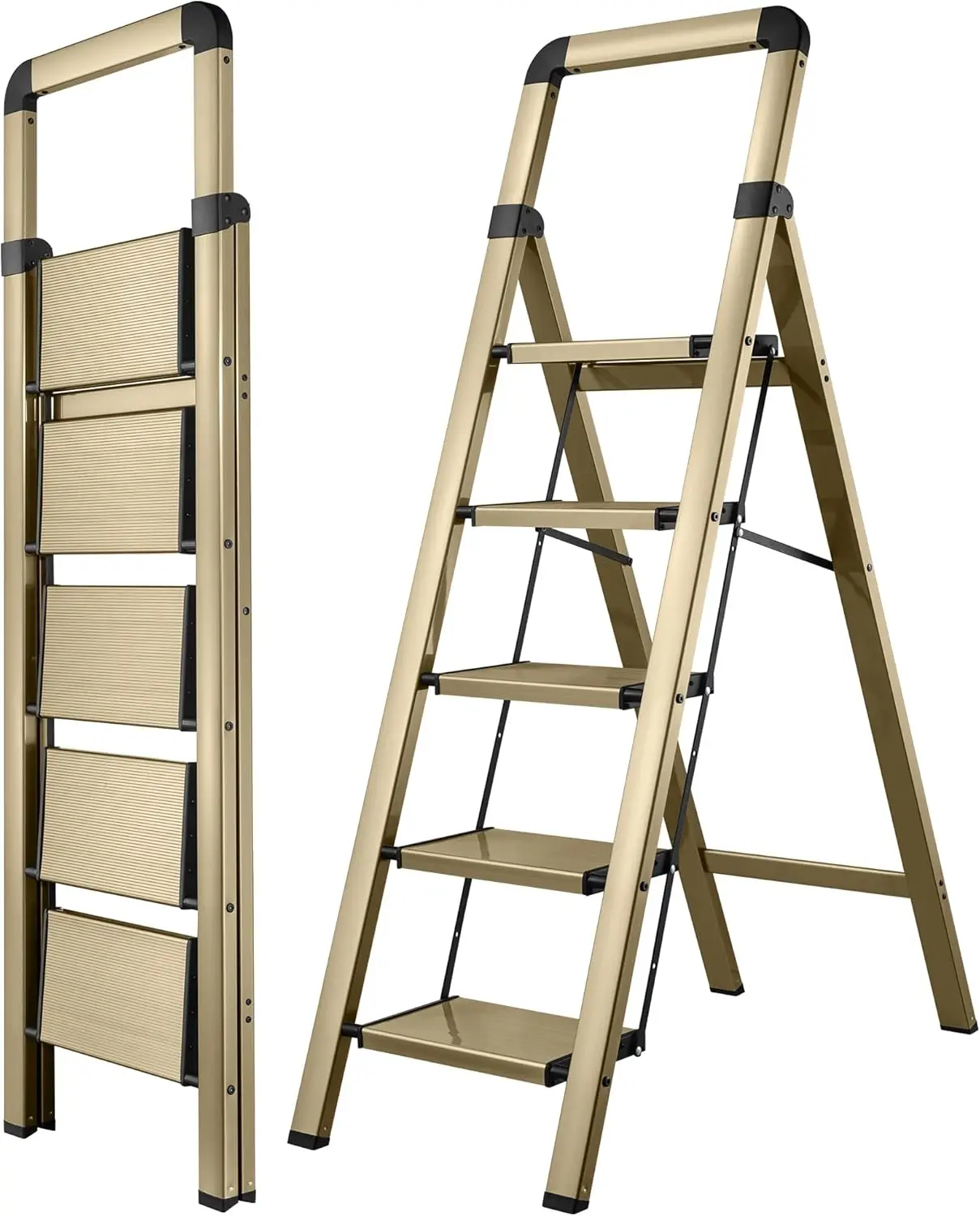 5-Step Folding Aluminum Step Ladder, Anti-Slip Design Supports Up to 330 lbs for Home and Workshop Use
5-Step Folding Aluminum Step Ladder, Anti-Slip Design Supports Up to 330 lbs for Home and Workshop Use
