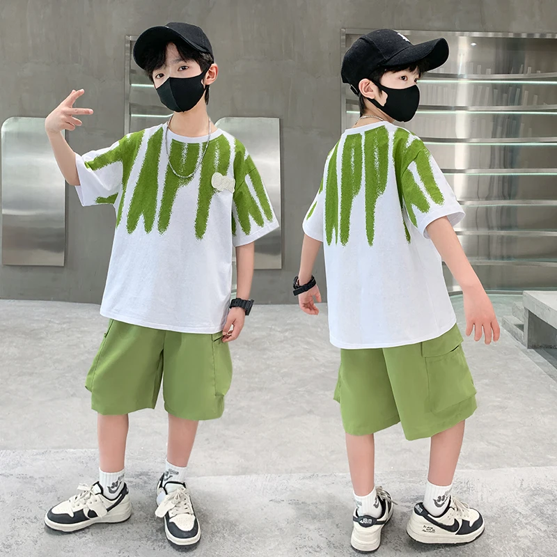 Elegant Child Cotton Summer Set for Teens Boy Age 5-14 Years Kids Fashion Letter Print Clothing Suit Top and Bottom Clothes Set
Elegant Child Cotton Summer Set for Teens Boy Age 5-14 Years Kids Fashion Letter Print Clothing Suit Top and Bottom Clothes Set