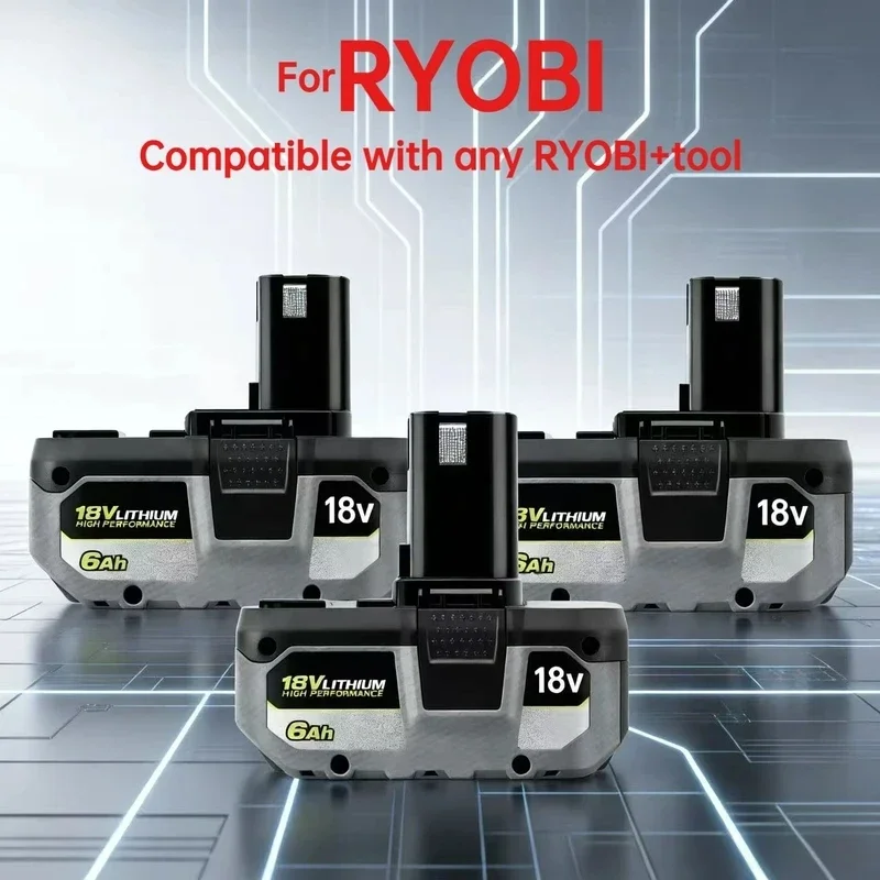 High Capacity RYOBI ONE+ 8.0Ah 18V Lithium Battery, No Memory Effect, Low Self Discharge, Works with All ONE+ Series Tools
High Capacity RYOBI ONE+ 8.0Ah 18V Lithium Battery, No Memory Effect, Low Self Discharge, Works with All ONE+ Series Tools