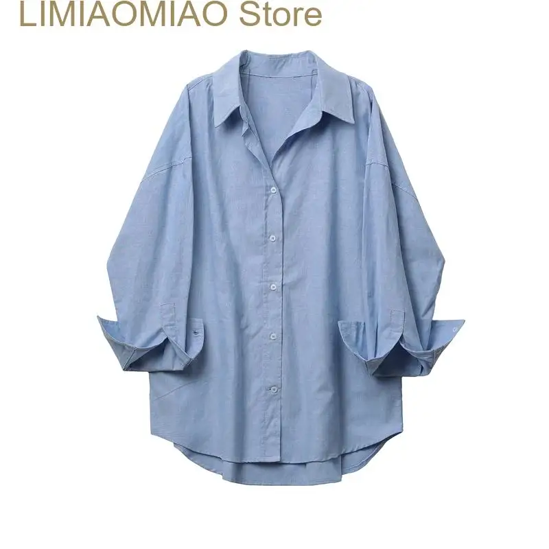 New women's lapel loose Oxford long sleeve shirt, elegant blouse, vintage style, suitable for the office, fall
New women's lapel loose Oxford long sleeve shirt, elegant blouse, vintage style, suitable for the office, fall