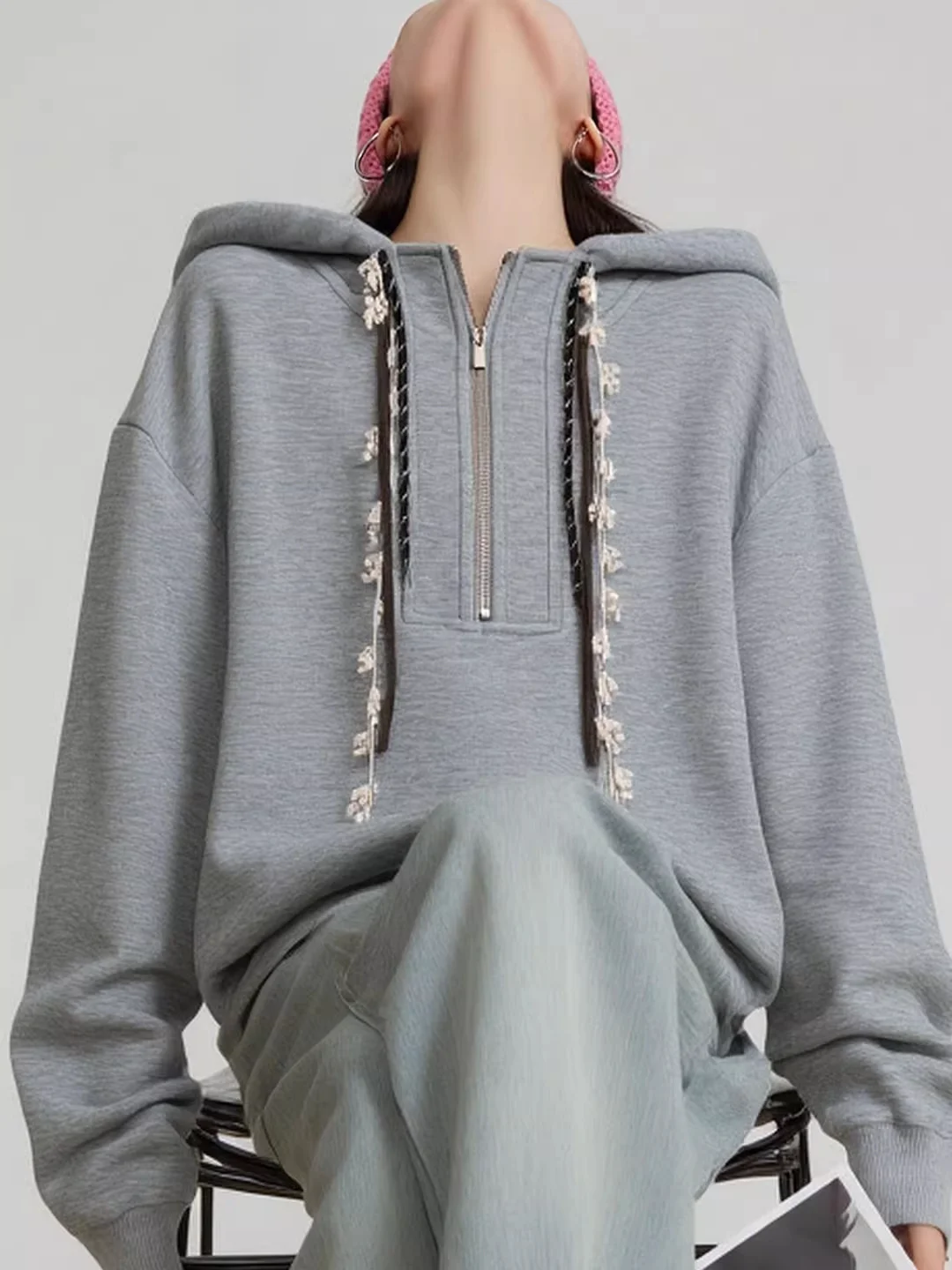 plus Size American Style Zipper Hoodie Women Spring Autumn Slimming Loose Design Sense Drawstring Shoulder Thin Top
plus Size American Style Zipper Hoodie Women Spring Autumn Slimming Loose Design Sense Drawstring Shoulder Thin Top