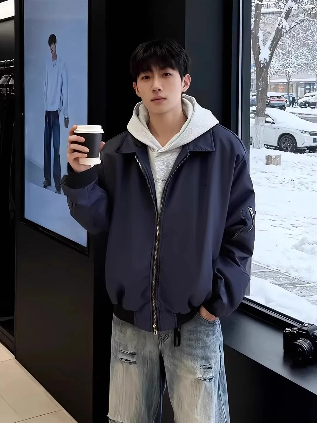 Cobalt Blue Men's Workwear Jaet Spring Autumn American Pilot Baseball Sle Zipper Decorated Loose Fit Warmth
Cobalt Blue Men's Workwear Jaet Spring Autumn American Pilot Baseball Sle Zipper Decorated Loose Fit Warmth