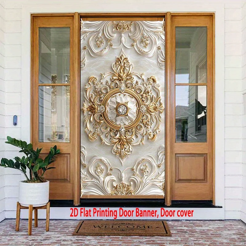 Baroque Gold Floral Door Banner Luxury Door Cover Polyester Wall Hanging for Home Entrance Living Room Party Decor Elegant
Baroque Gold Floral Door Banner Luxury Door Cover Polyester Wall Hanging for Home Entrance Living Room Party Decor Elegant