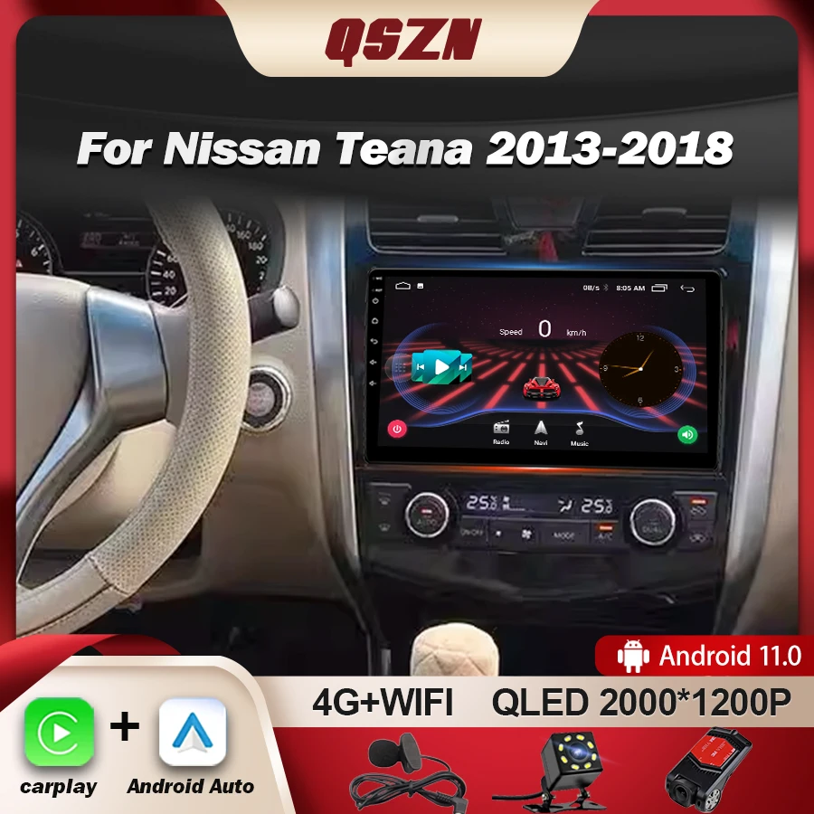 Автомагнитола QSZN для Nissan Teana TEANA 2013-2018, мультимедийный видеоплеер, навигация GPS, стерео Carplay, 4G, Android 13, Автомобильный плеер
Автомагнитола QSZN для Nissan Teana TEANA 2013-2018, мультимедийный видеоплеер, навигация GPS, стерео Carplay, 4G, Android 13, Автомобильный плеер