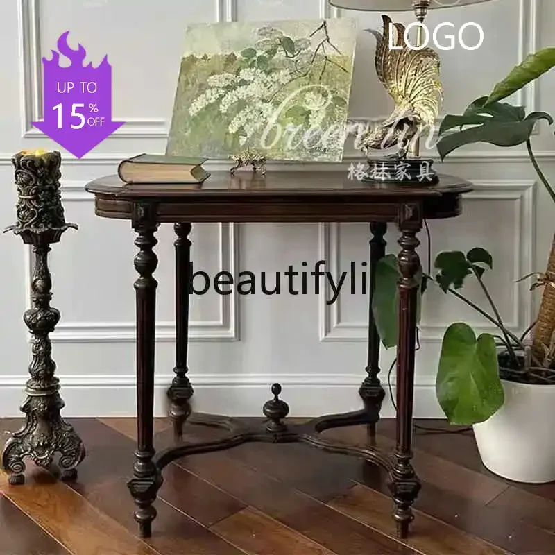 American black solid wood entrance table light luxury retro side table decoration dining side table decoration6239
American black solid wood entrance table light luxury retro side table decoration dining side table decoration6239