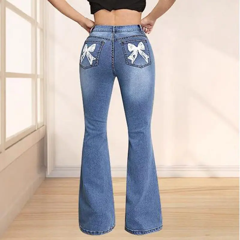 Combhasaki Women's Y2K Vintage Butterfly Print Pockets Denim Jeans Button High Waist Slim Fit Flare Long Pants Streetwear
Combhasaki Women's Y2K Vintage Butterfly Print Pockets Denim Jeans Button High Waist Slim Fit Flare Long Pants Streetwear