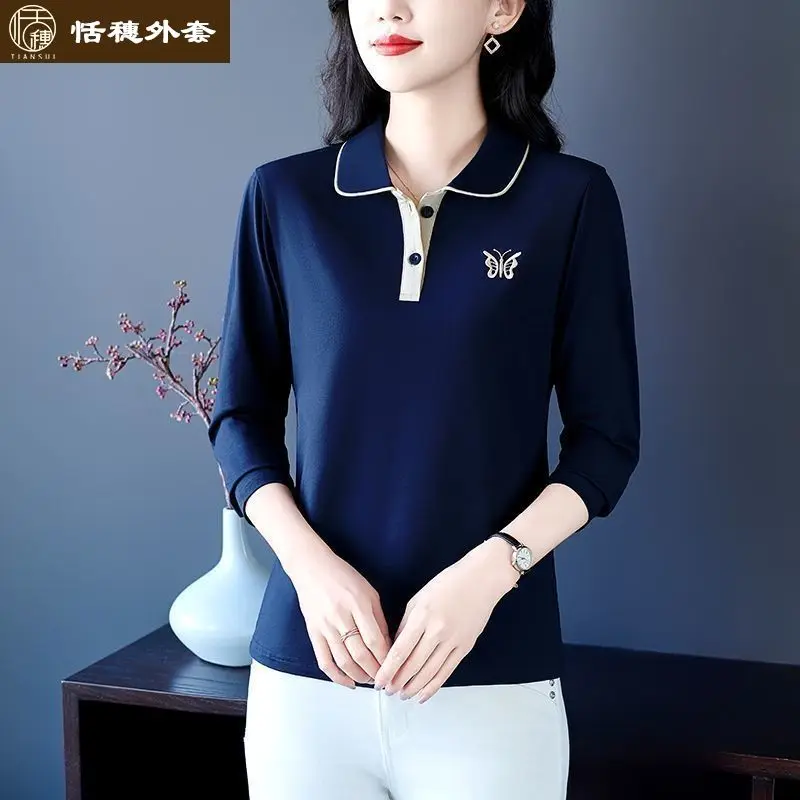 Ladies Spring Autumn Fashion Button Printing Solid Color Polo Collar Pullovers Sweatshirts Women Clothing Elegant Long Sleeve
Ladies Spring Autumn Fashion Button Printing Solid Color Polo Collar Pullovers Sweatshirts Women Clothing Elegant Long Sleeve