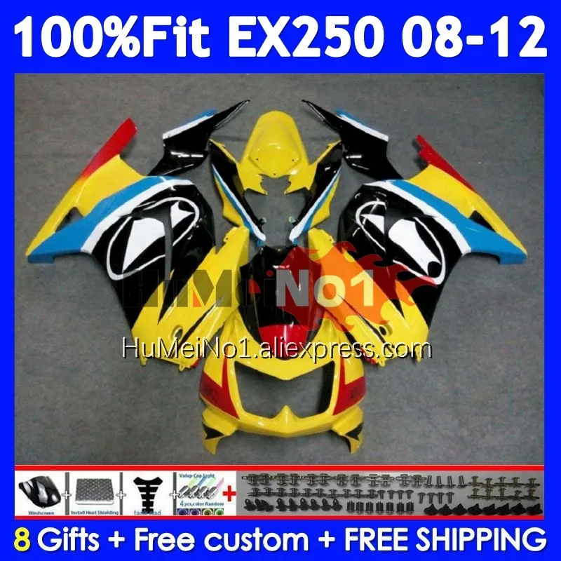 Bodys For KAWASAKI NINJA EX250 EX 250 R 250R 2008 2009 2010 2011 2012 232No.57 Yellow black EX250R EX-250 08 09 10 11 12 Fairing
Bodys For KAWASAKI NINJA EX250 EX 250 R 250R 2008 2009 2010 2011 2012 232No.57 Yellow black EX250R EX-250 08 09 10 11 12 Fairing