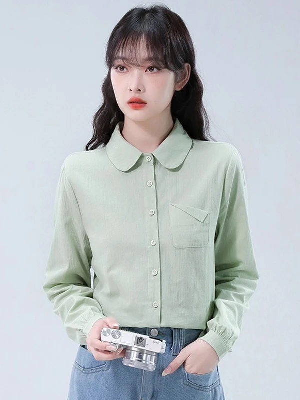 Женская модная омолаживающая блузка из чистого хлопка с длинным рукавом и воротником-стойкой для молодых девушек
Женская модная омолаживающая блузка из чистого хлопка с длинным рукавом и воротником-стойкой для молодых девушек