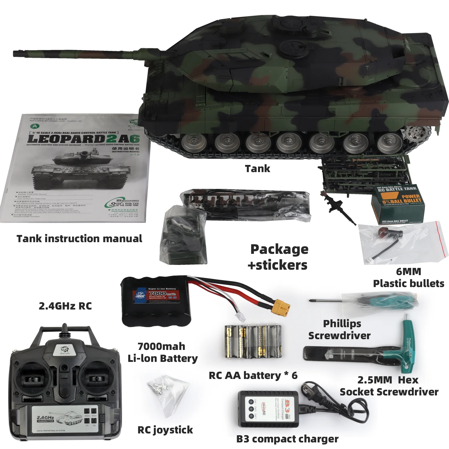 Heng Long 7,0 леопардовый танк 2a6, 1/16 радиоуправляемые танки HL 3889 (металлическая снежная гусеница или гусеничная гусеница с прорезиненным покрытием и металл 360 ° Поворотная башня)
Heng Long 7,0 леопардовый танк 2a6, 1/16 радиоуправляемые танки HL 3889 (металлическая снежная гусеница или гусеничная гусеница с прорезиненным покрытием и металл 360 ° Поворотная башня)