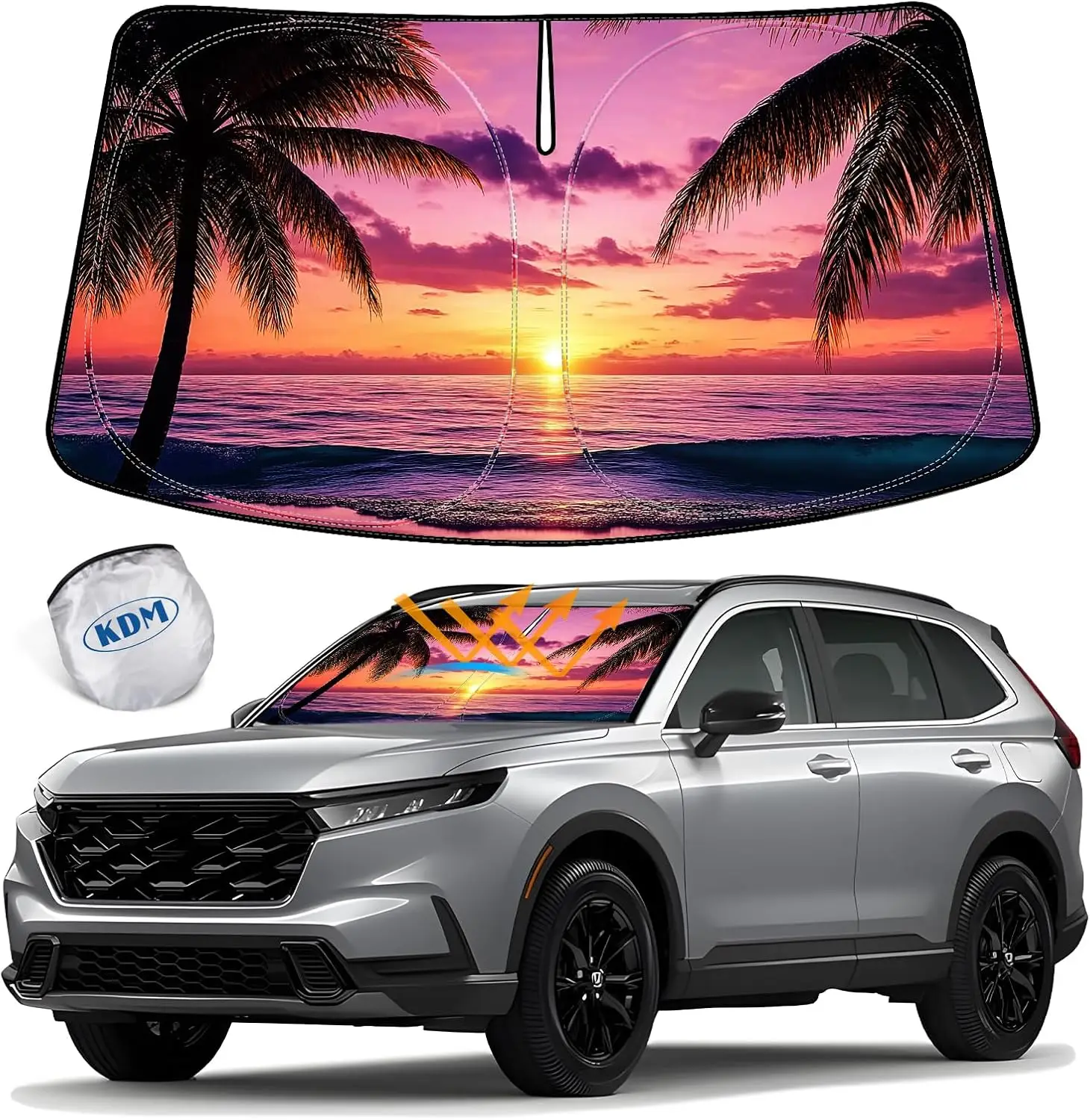 Sunset Beach Style Windshield Sun Shade for 2023-2025 Honda CR-V Foldable Front Reflective Sunshade Blocks UV Rays Heat
Sunset Beach Style Windshield Sun Shade for 2023-2025 Honda CR-V Foldable Front Reflective Sunshade Blocks UV Rays Heat