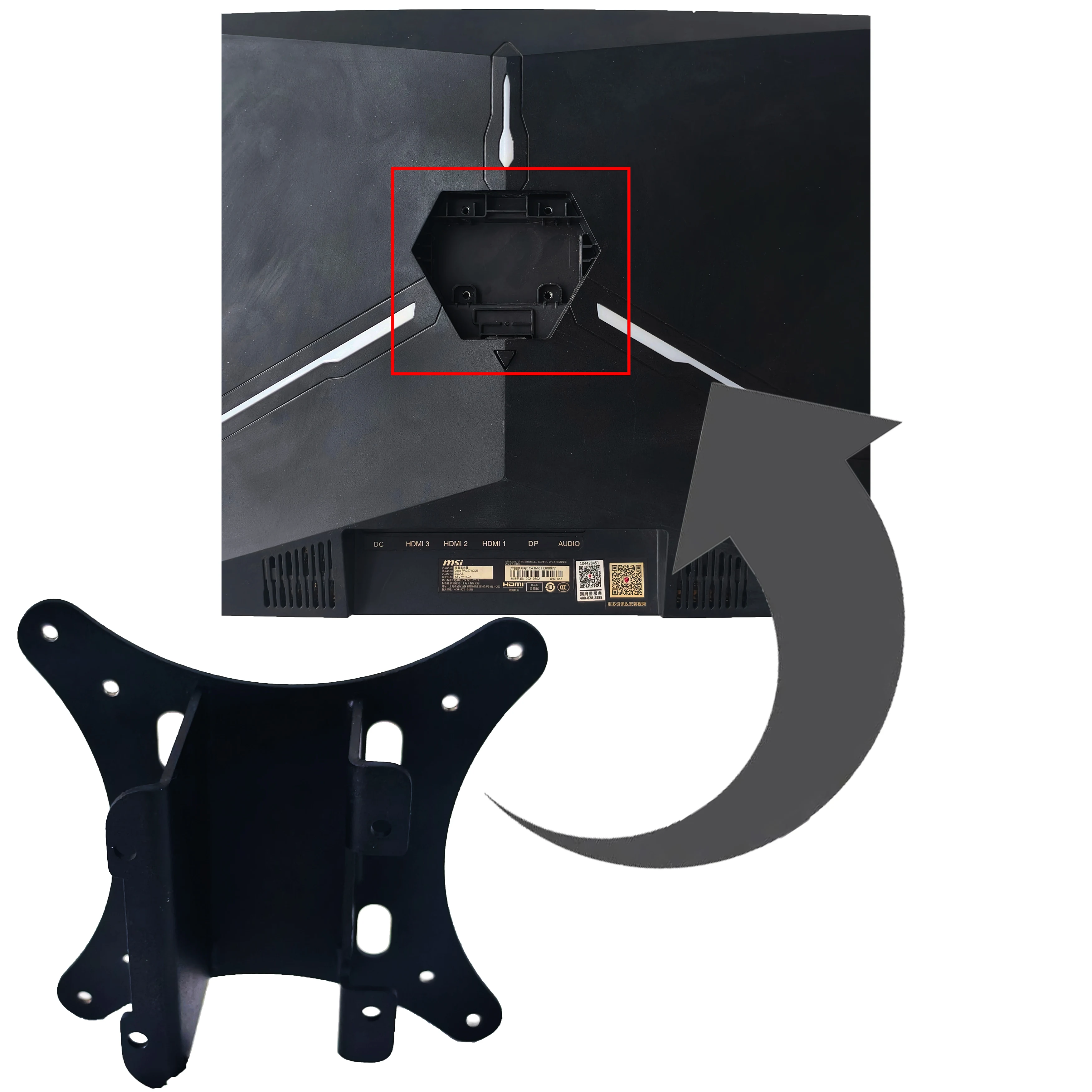 VESA Wall Mount Adapter 34" 27" Inch Optix PAG341CQR PAG271CQR Curved Monitor Monitor Bracket Mounts to Stand / Arm / Desk Mount
VESA Wall Mount Adapter 34" 27" Inch Optix PAG341CQR PAG271CQR Curved Monitor Monitor Bracket Mounts to Stand / Arm / Desk Mount