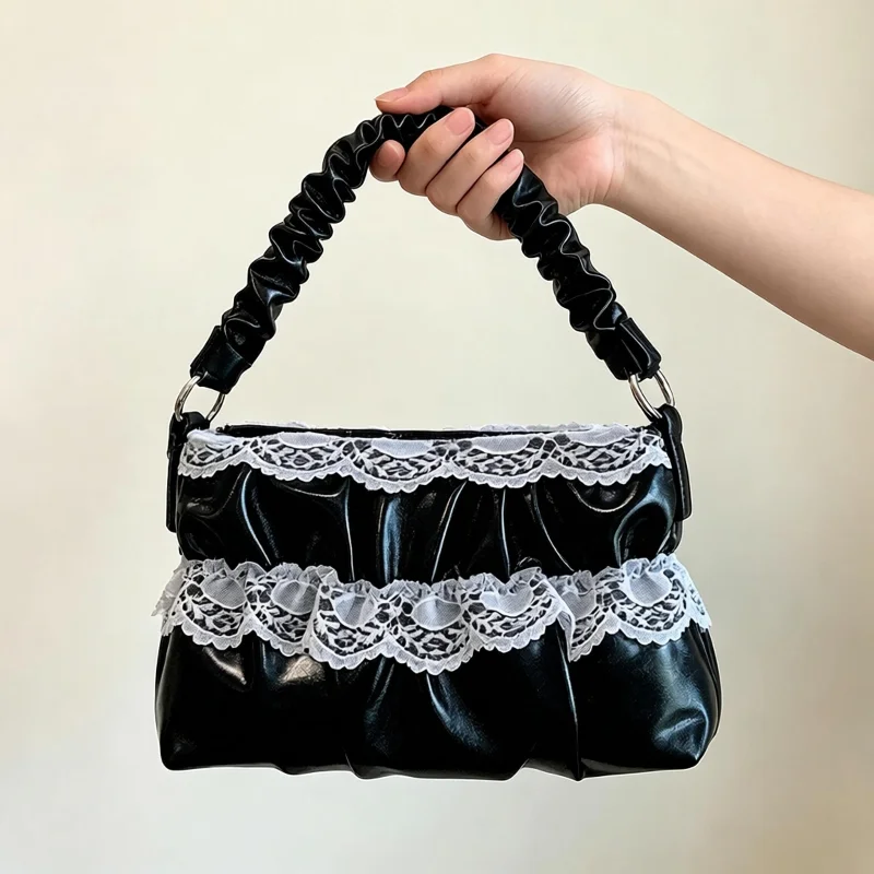 Korean Style Lace Ruffled Shoulder Bag Vintage Single Shoulder Handbag Casual Daily Hobo Purse Elegant Trendy Women Pocketbook
Korean Style Lace Ruffled Shoulder Bag Vintage Single Shoulder Handbag Casual Daily Hobo Purse Elegant Trendy Women Pocketbook