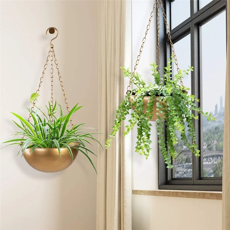For Indoor Plants, Gold Hanging Planter with Drainage, Metal Semi-Circle Plant Holder, Modern Ceiling Flower Pot Basin Case 2pcs
For Indoor Plants, Gold Hanging Planter with Drainage, Metal Semi-Circle Plant Holder, Modern Ceiling Flower Pot Basin Case 2pcs