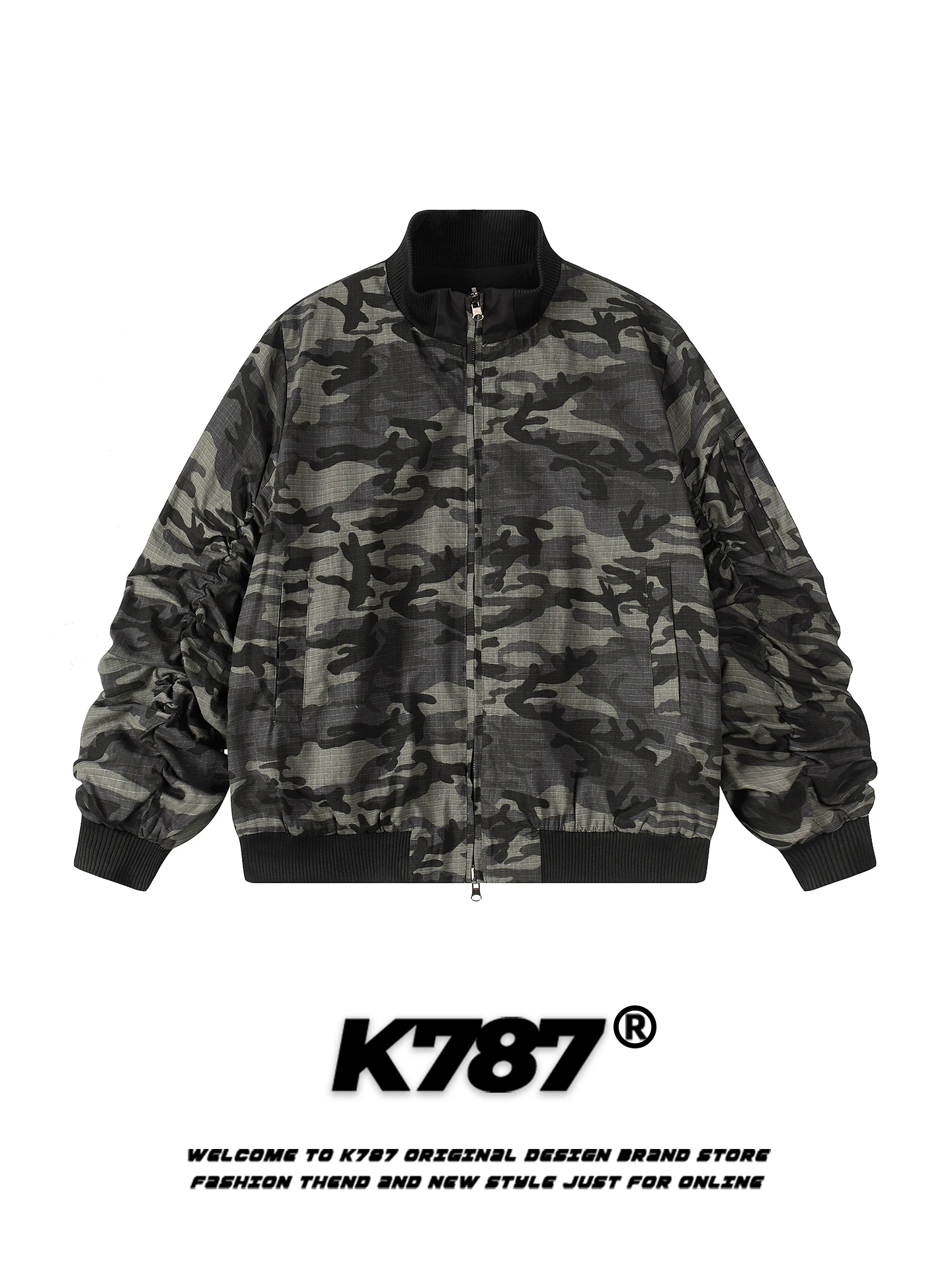K787 American Retro Camouflage Stand Collar Jacket Loose Casual Unisex Street Style Trendy Workwear Coat for Couples
K787 American Retro Camouflage Stand Collar Jacket Loose Casual Unisex Street Style Trendy Workwear Coat for Couples