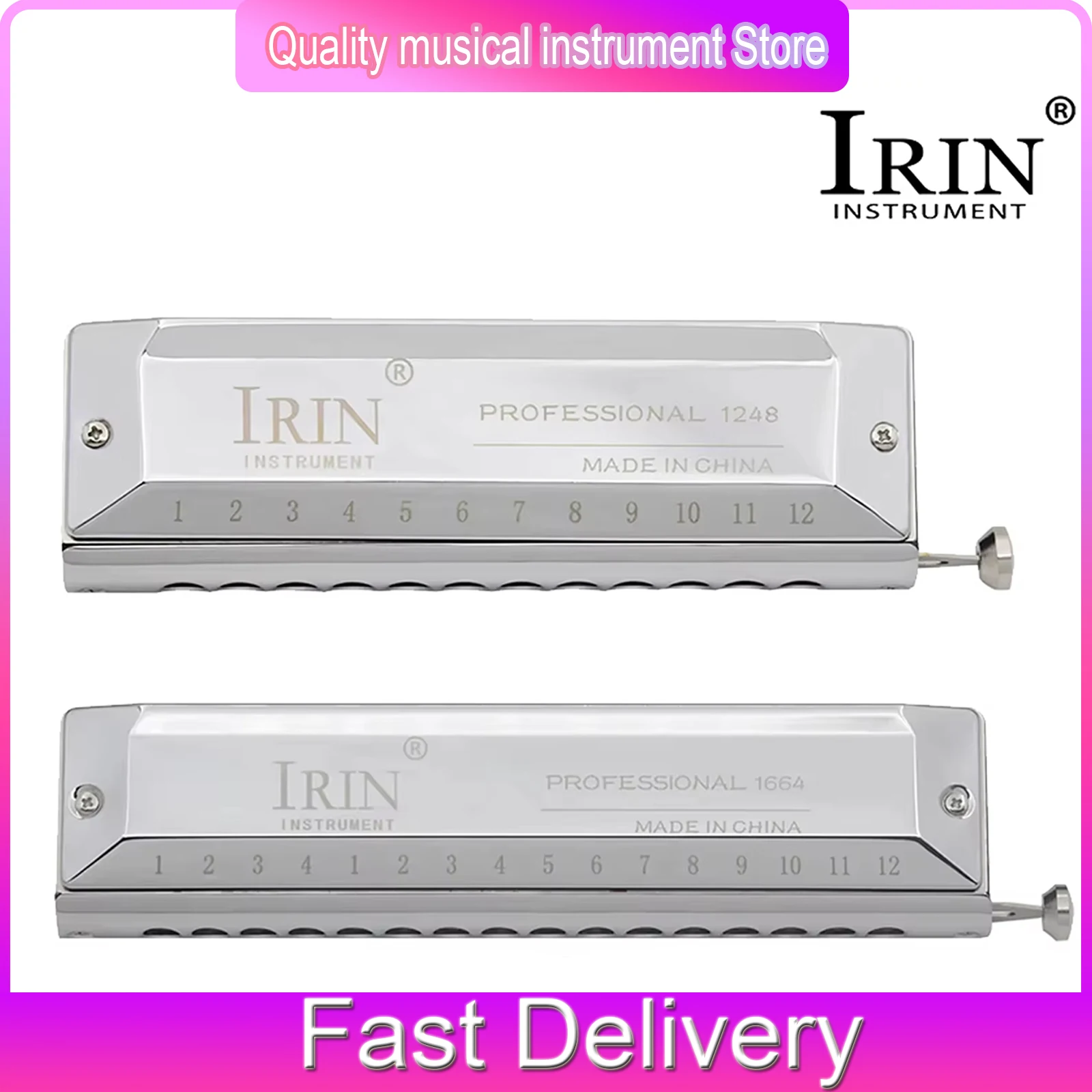 IRIN Chromatic Harmonica 16-Hole 64-Note/12-Hole 48-Note Semitones Mouth Organ Perform Professional Harmonica Instruments
IRIN Chromatic Harmonica 16-Hole 64-Note/12-Hole 48-Note Semitones Mouth Organ Perform Professional Harmonica Instruments