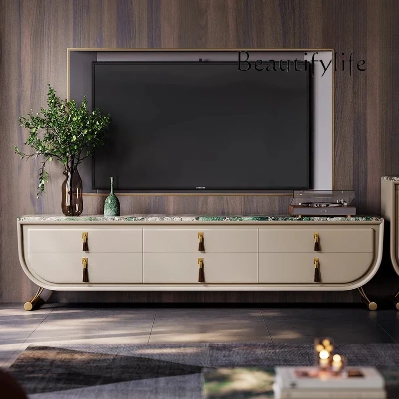 Light luxury TV cabinet villa living room custom modern Italian high-end marble coffee table floor cabinet
Light luxury TV cabinet villa living room custom modern Italian high-end marble coffee table floor cabinet