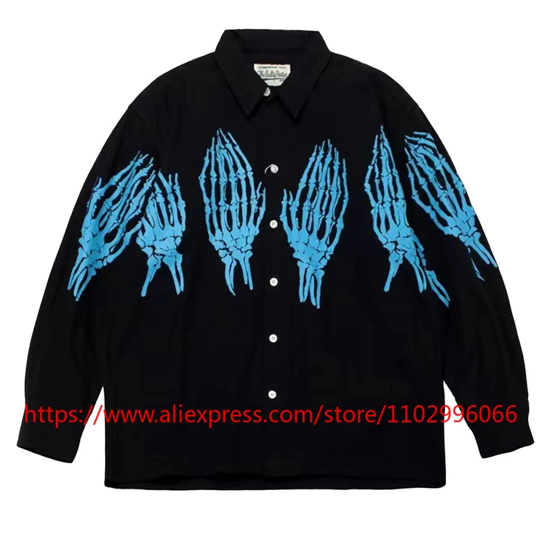 Hawaiian-style Wacko Long-sleeved Shirt American Trend Graffiti Print Men's Loose Casual Top in Stock
Hawaiian-style Wacko Long-sleeved Shirt American Trend Graffiti Print Men's Loose Casual Top in Stock