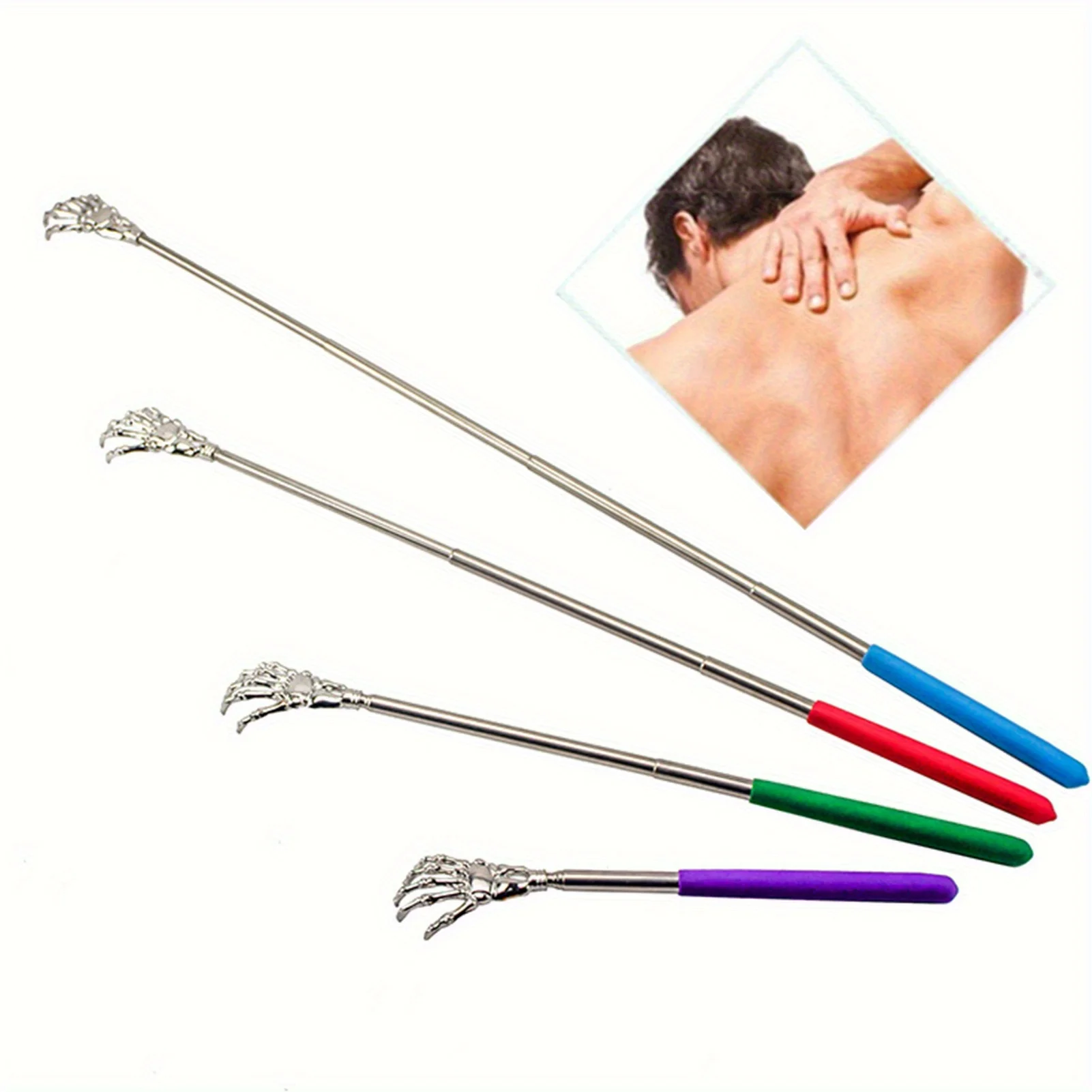 2pcs Stainless Steel Telescopic Back Scratcher Adjustable Length Itching Shoulders Body Manual Scratcher Durable Easy To Carry
2pcs Stainless Steel Telescopic Back Scratcher Adjustable Length Itching Shoulders Body Manual Scratcher Durable Easy To Carry
