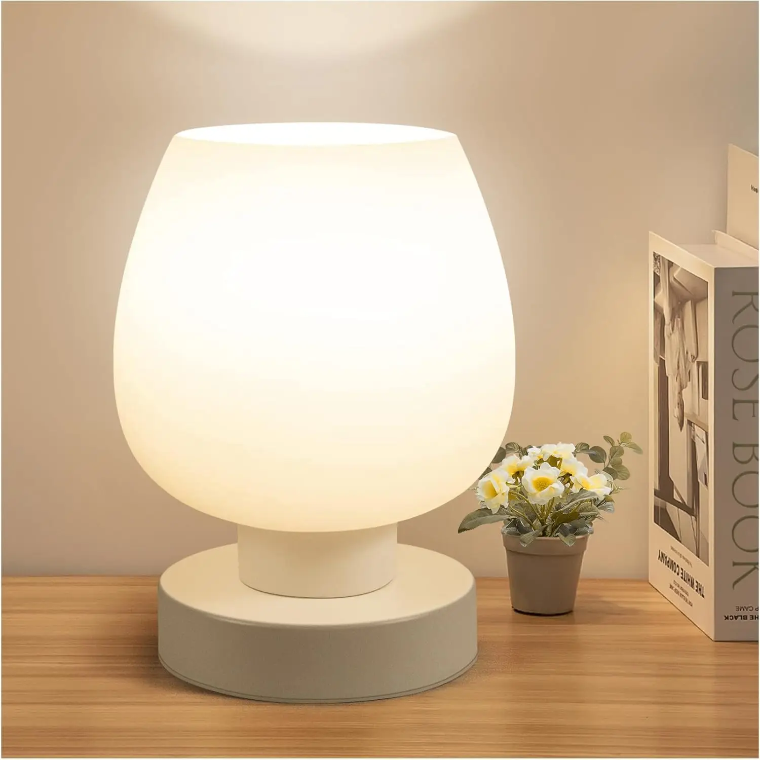 3-Way Dimmable Touch Lamp, 600 Lumens, 7.5" Compact, Warm White LED Bulb Included, Modern Opal Glass Design
3-Way Dimmable Touch Lamp, 600 Lumens, 7.5" Compact, Warm White LED Bulb Included, Modern Opal Glass Design