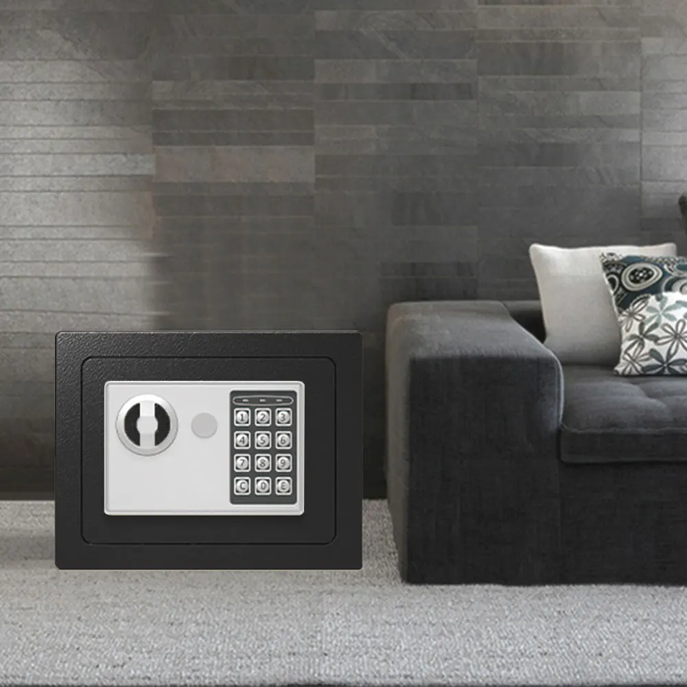 Цифровой сейф с ключами, электронный сейф-бокс с кодовым замком, стальной сейф для хранения денег, ювелирных изделий и документов
Цифровой сейф с ключами, электронный сейф-бокс с кодовым замком, стальной сейф для хранения денег, ювелирных изделий и документов