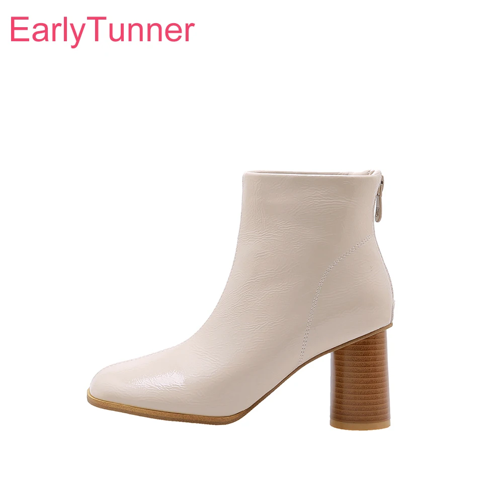 2026 Winter Glossy Women Ankle Boots Pointed Toe High Round Heels Office Lady Dress Shoes Large Small Plus Size 32 45 48
2026 Winter Glossy Women Ankle Boots Pointed Toe High Round Heels Office Lady Dress Shoes Large Small Plus Size 32 45 48