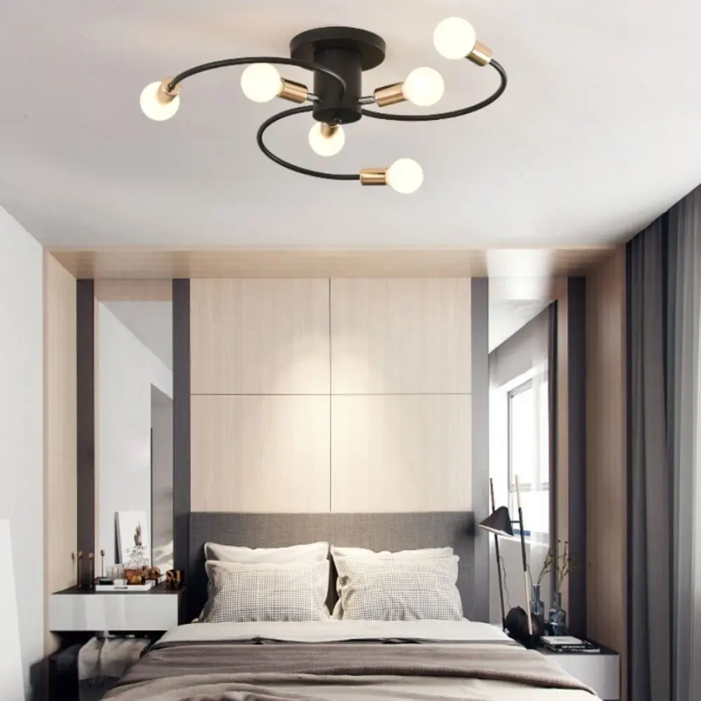 Black White Gold Ceiling Light Six Heads Soft Nordic Ceiling Light Iron Material Energy Saving LED Ceiling Light Study Room
Black White Gold Ceiling Light Six Heads Soft Nordic Ceiling Light Iron Material Energy Saving LED Ceiling Light Study Room