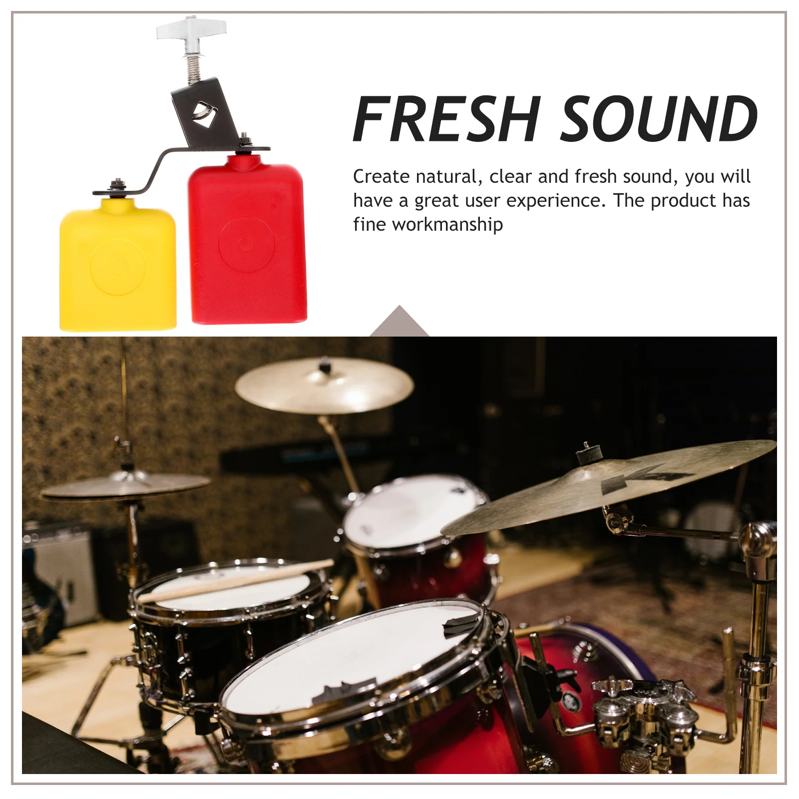 Percussion Instrument Durable Music Drum Set Accessory Plastic Cowbell Practical Clear Sound Percussion Instrument Part 
Percussion Instrument Durable Music Drum Set Accessory Plastic Cowbell Practical Clear Sound Percussion Instrument Part