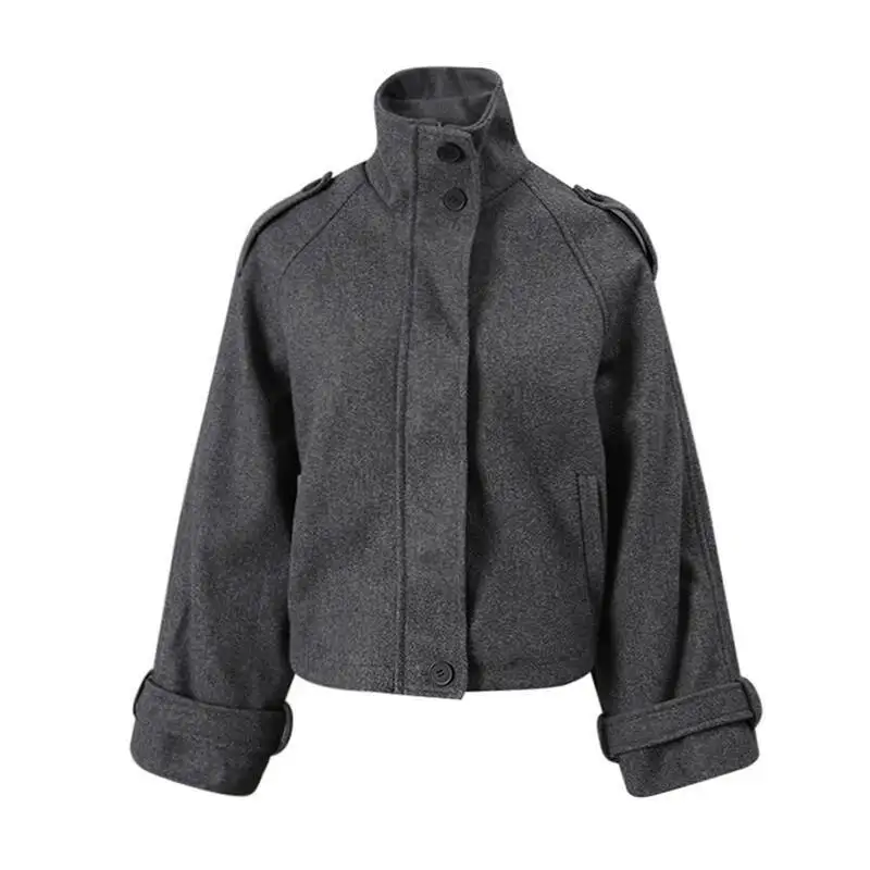 Brief Big Gray Size Elegant Woolen Coat New Stand Collar Long Sleeve Women Jacket Fashion Autumn Winter 2026 7K4T
Brief Big Gray Size Elegant Woolen Coat New Stand Collar Long Sleeve Women Jacket Fashion Autumn Winter 2026 7K4T