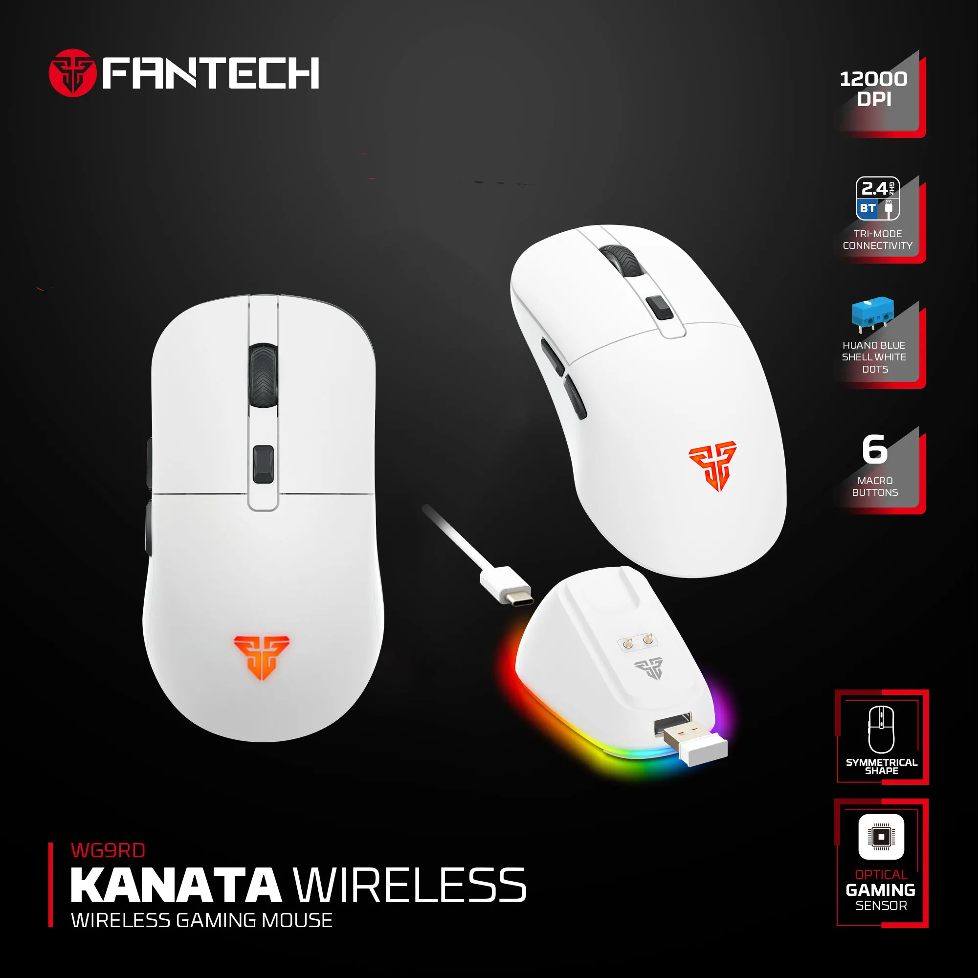 FANTECH KANATA WIRELESS WG9RD Gaming Mouse 1000Hz 12000DPI 6 Button Macro Wired Optical Mouse RGB Mice for PC Laptop
FANTECH KANATA WIRELESS WG9RD Gaming Mouse 1000Hz 12000DPI 6 Button Macro Wired Optical Mouse RGB Mice for PC Laptop