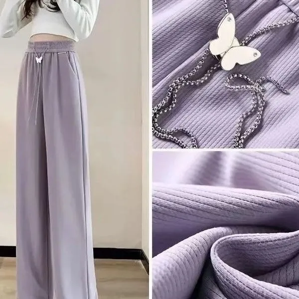 Широкие брюки из ледяного шелка для женщин, летние, тонкие, с высокой талией, стройнящие, струящиеся, свободные, повседневные, прямые, из полиэфирного волокна
Широкие брюки из ледяного шелка для женщин, летние, тонкие, с высокой талией, стройнящие, струящиеся, свободные, повседневные, прямые, из полиэфирного волокна