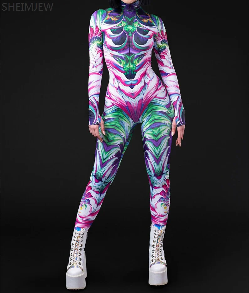2024 3D Digital Printing Adult Bodysuit Cosplay Punk Women Zentai Jumpsuit Slim Halloween Carnival Holiday Party Play Costumes
2024 3D Digital Printing Adult Bodysuit Cosplay Punk Women Zentai Jumpsuit Slim Halloween Carnival Holiday Party Play Costumes