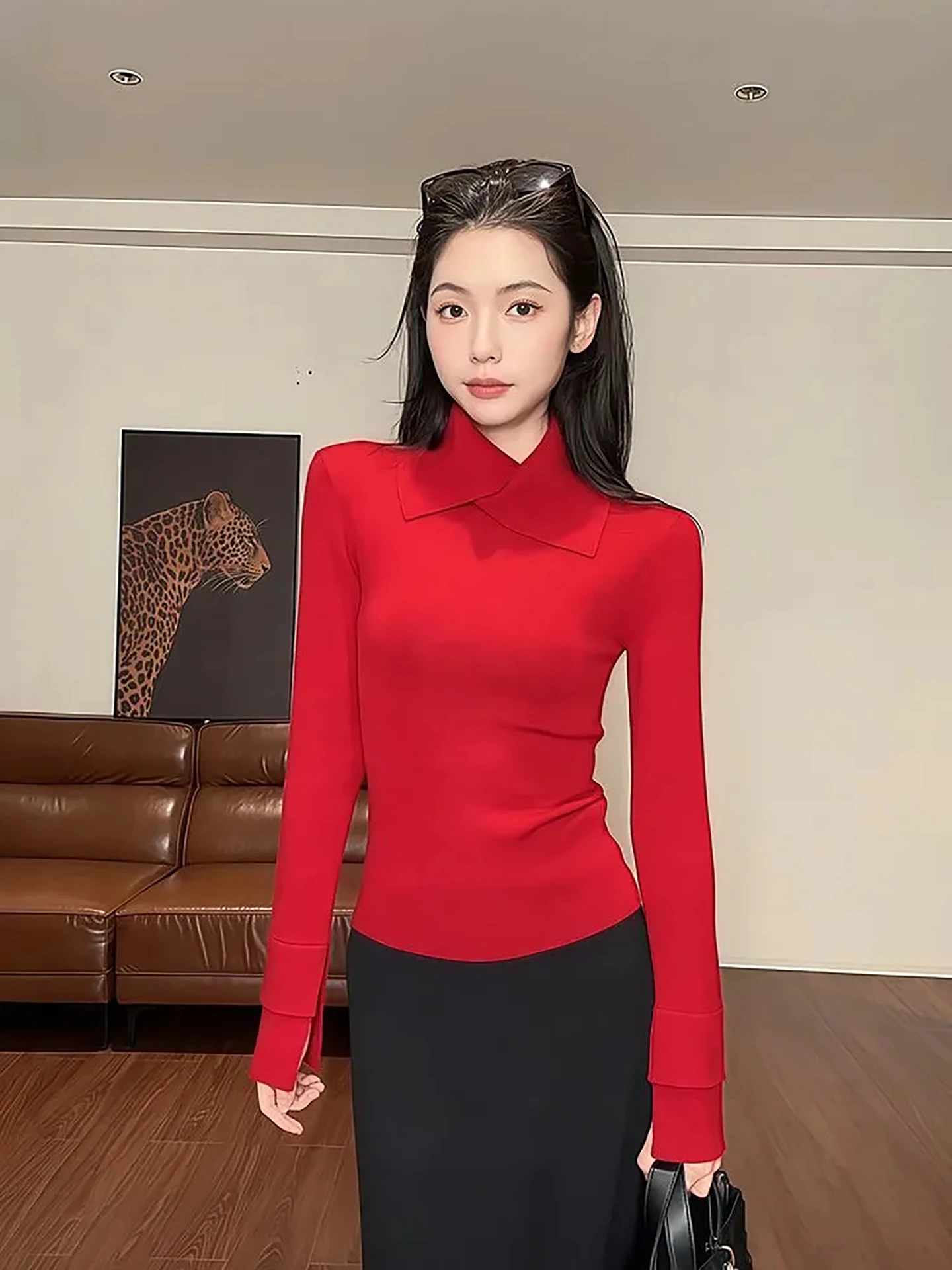 Red Cisas Sweater Women's Faionable Winter New Sle Slim Fit Soft Long Sve High Collar Single Piece Warmth Clothing
Red Cisas Sweater Women's Faionable Winter New Sle Slim Fit Soft Long Sve High Collar Single Piece Warmth Clothing