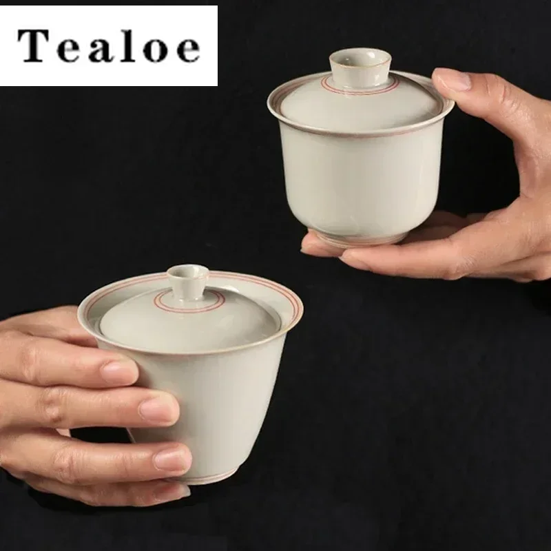 Boutique Plant Ash Glaze Ceramic Tea Tureen Handemade Double Line Art Grab Bowl with Lid Tea Maker Gawian Retro Kung Fu Tea Set
Boutique Plant Ash Glaze Ceramic Tea Tureen Handemade Double Line Art Grab Bowl with Lid Tea Maker Gawian Retro Kung Fu Tea Set