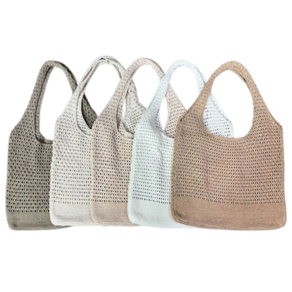 Hobo Bag Solid Color Woven Shoulder Bag Top-handle Hollow Women Crochet Handbags Large Capacity Stylish Knitted Tote Bag Travel
Hobo Bag Solid Color Woven Shoulder Bag Top-handle Hollow Women Crochet Handbags Large Capacity Stylish Knitted Tote Bag Travel